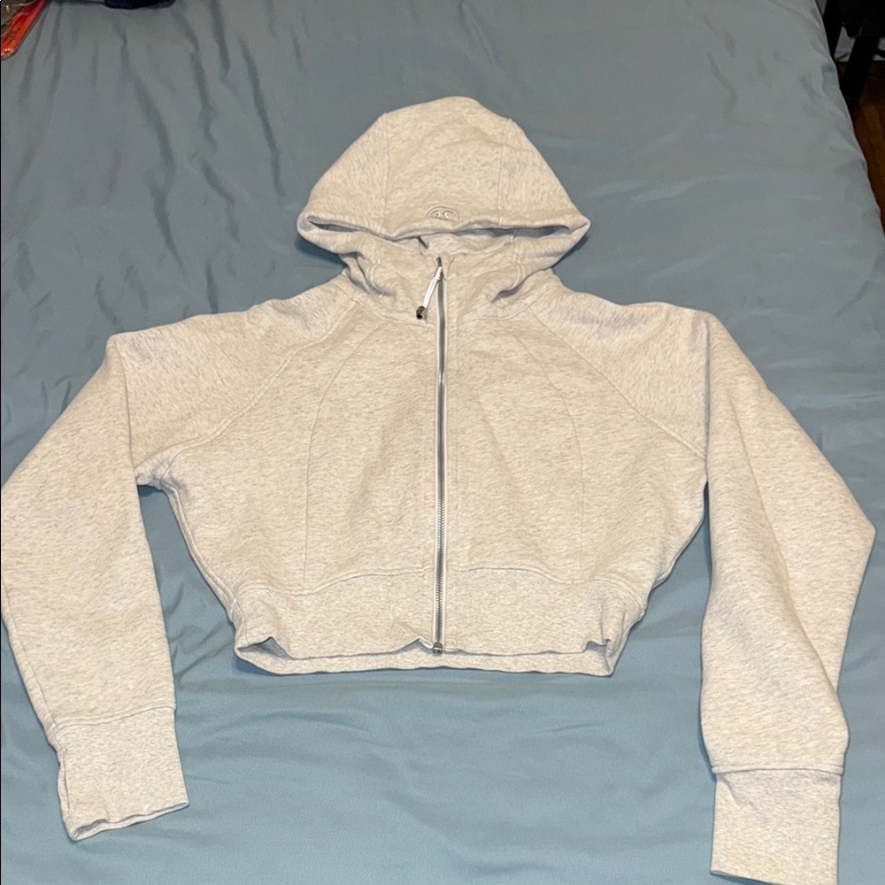 Gray Cropped Hoodie